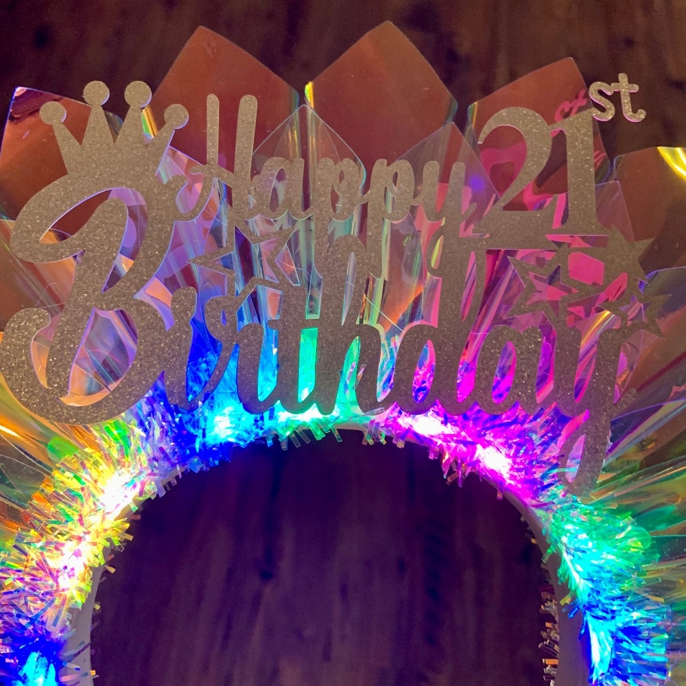 Happy 21st Birthday Light Up Crown